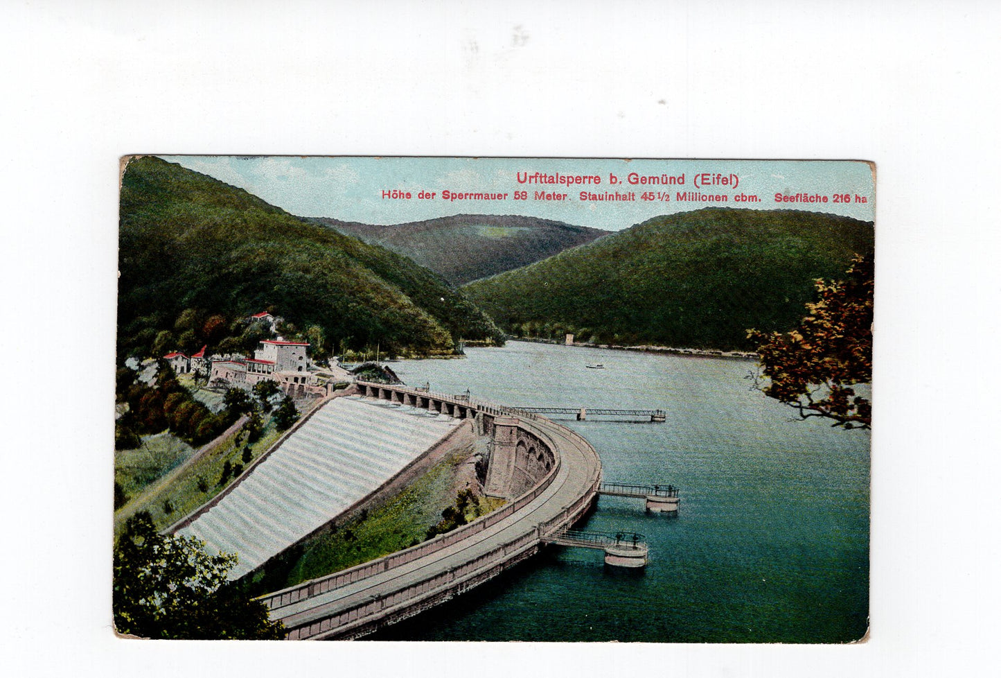 Ansichtskarte Urfttalsperre bei Gemünd / Eifel - 1909