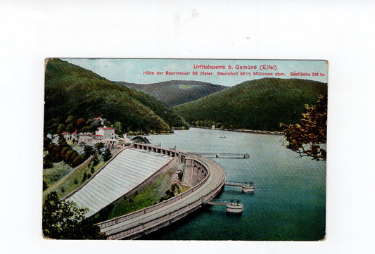 Ansichtskarte Urfttalsperre bei Gemünd / Eifel - 1909