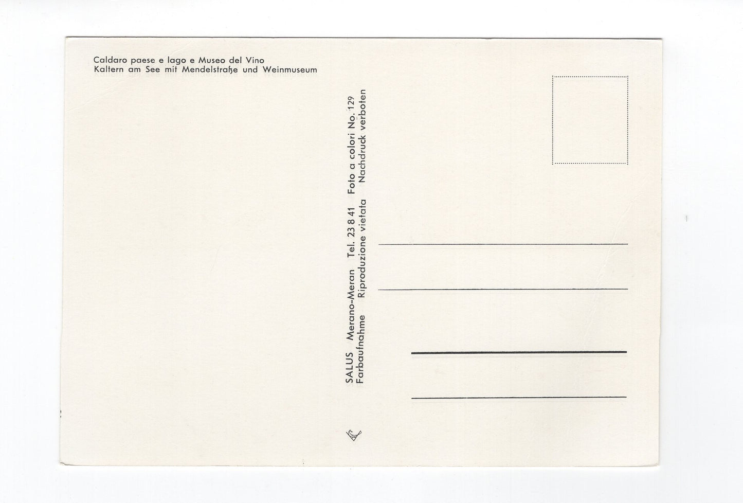 Ansichtskarte Kaltern am See / Südtirol / Italien