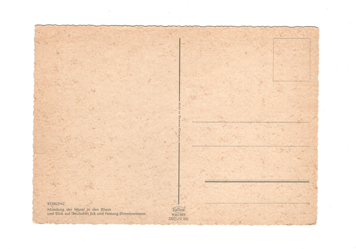 Ansichtskarte Koblenz am Rhein / Mündung der Mosel in in Rhein