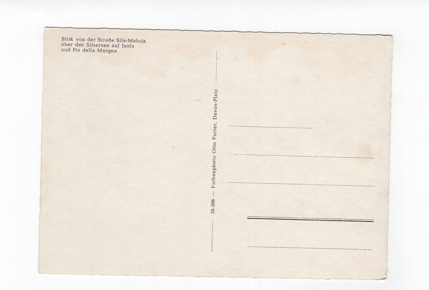 Ansichtskarte Blick über den Silsersee auf Isola und Piz della Margna / Schweiz