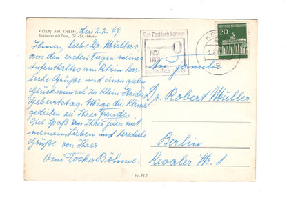 Ansichtskarte Köln am Rhein / Rheinufer mit Dom und St. Martin / G1-57