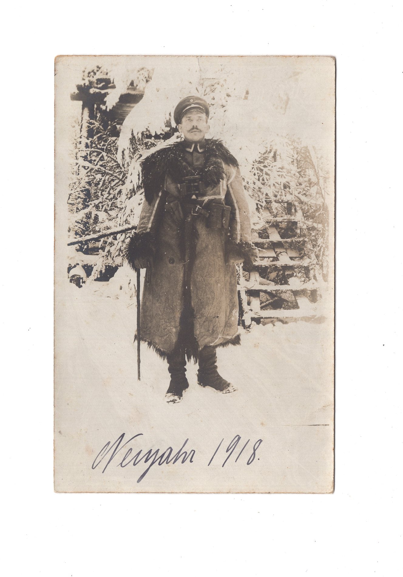 Ansichtskarte / Foto Soldat im Winter - Feld Art. Rgt. 252 - 1918