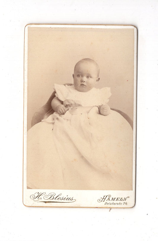 Fotografie Schönes Kinderbild / Baby - Hameln um 1890 / CDV N1-08