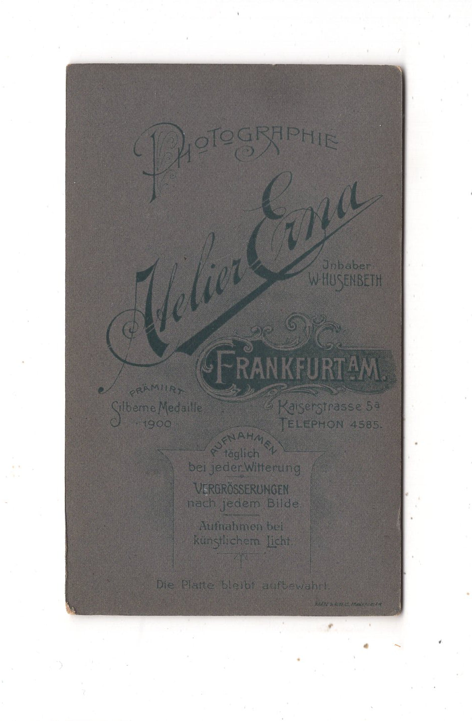 Fotografie Damenportrait - Frankfurt Main 1900er / CDV N1-12