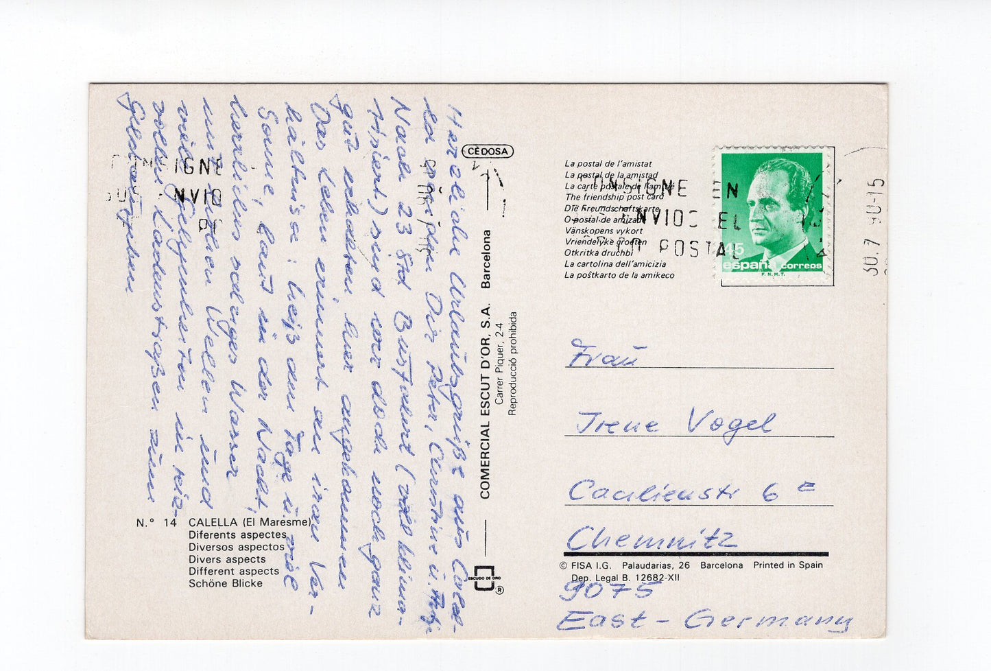 Ansichtskarte Calella / Spanien