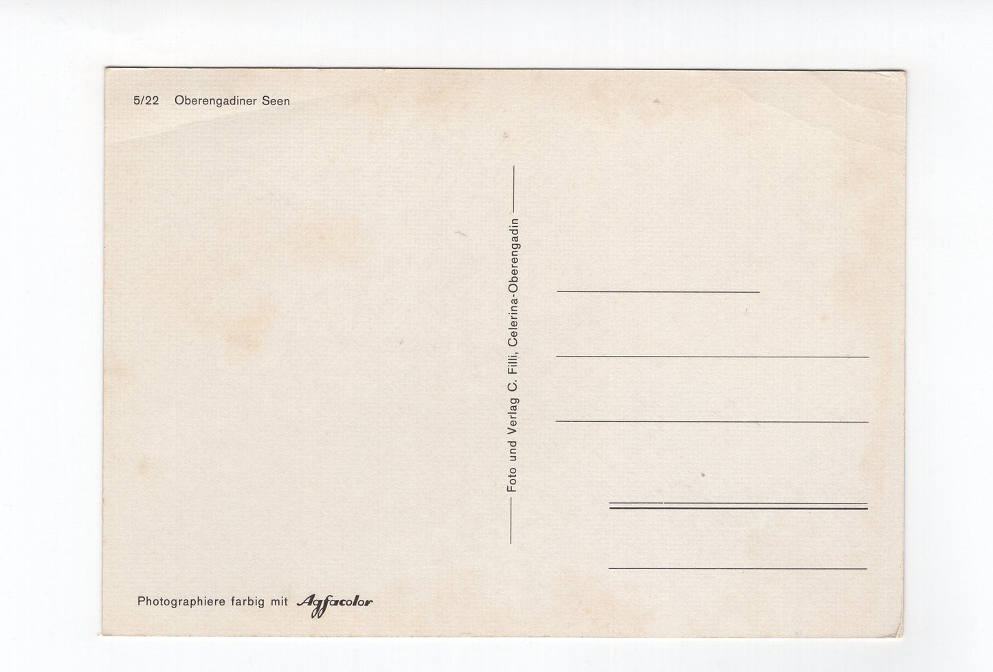 Ansichtskarte Oberengadiner Seen / Schweiz