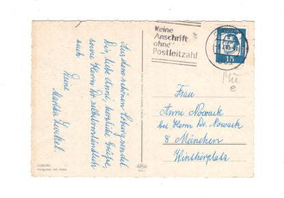 Ansichtskarte Coburg / Hofgarten mit Veste