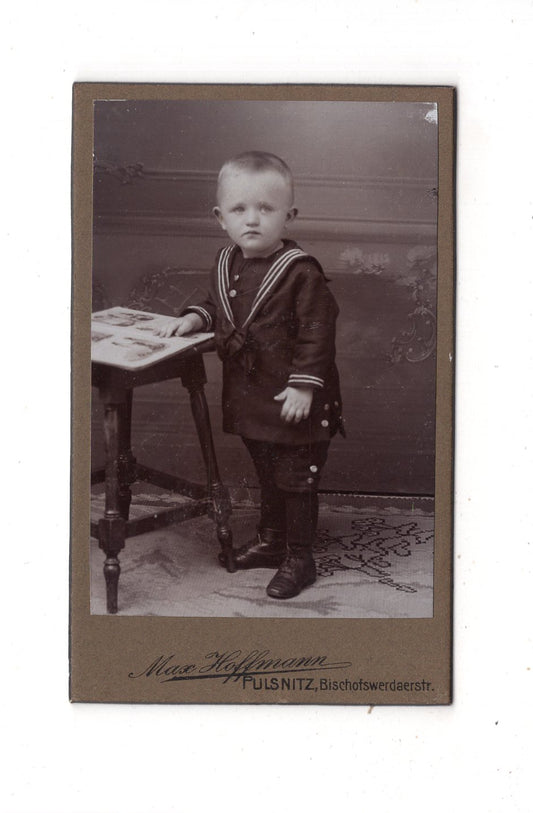 Fotografie Niedlicher kleiner Junge - Pulsnitz 1900er / CDV M1-25