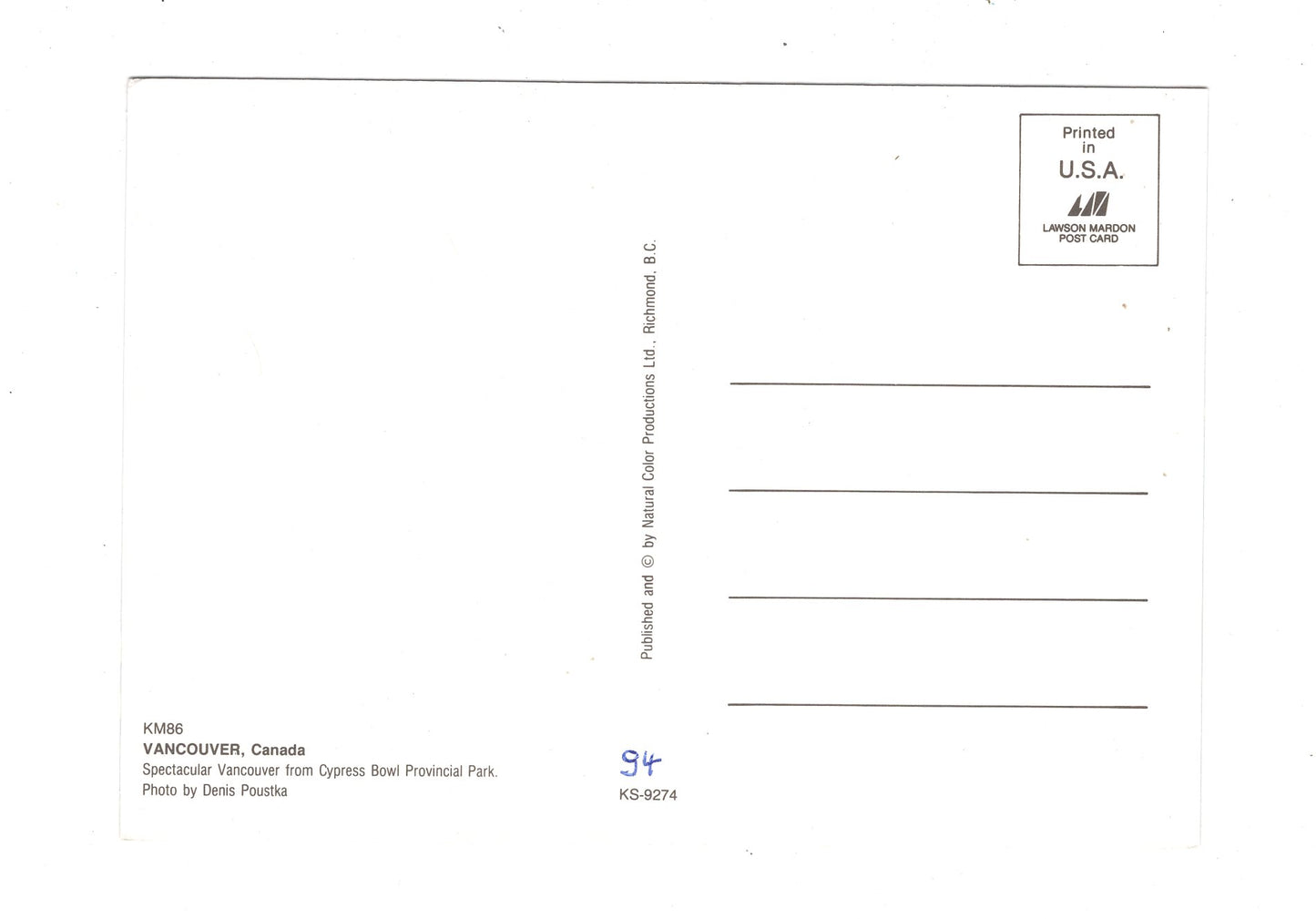 Ansichtskarte Vancouver / British Columbia / Kanada