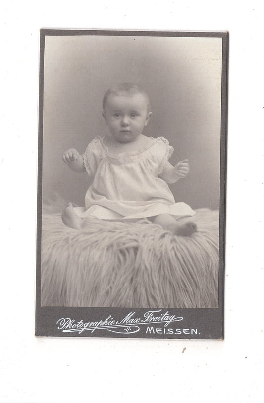 Fotografie Schönes Kinderbild / Baby - Meißen um 1900 / CDV N1-08