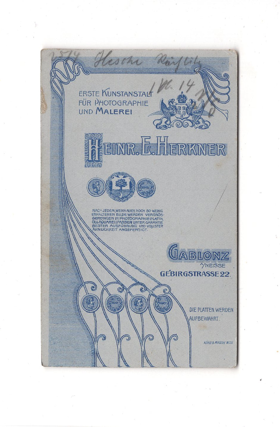 Fotografie Damenportrait - Gablonz an der Neiße um 1900 / CDV C1-02