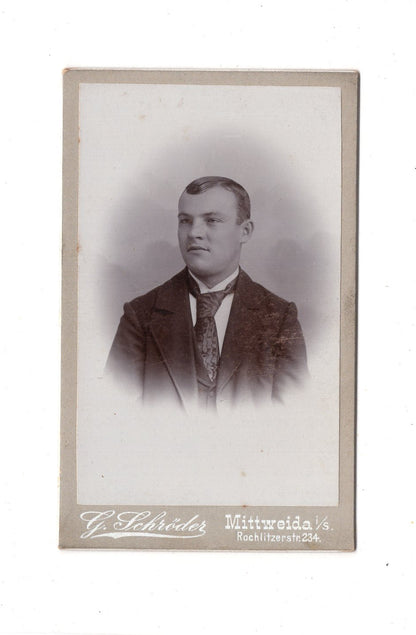 Fotografie Herrenportrait - Mittweida um 1900 / CDV C1-20