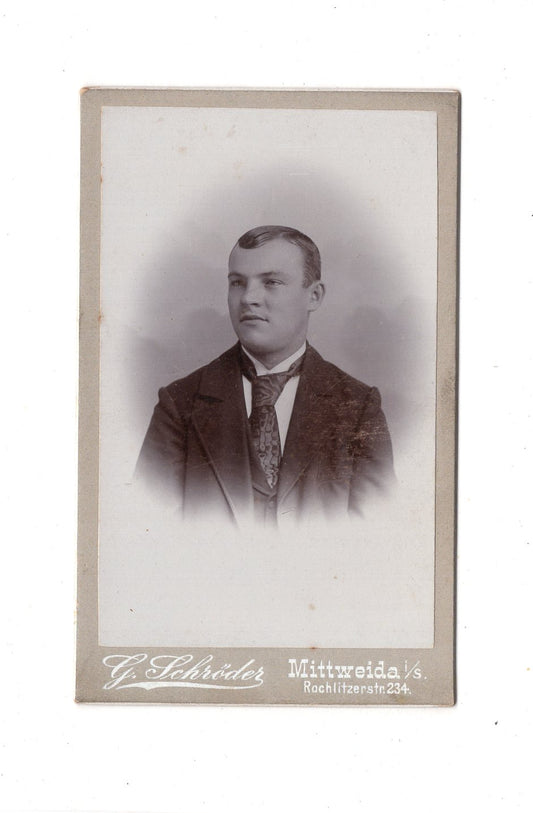 Fotografie Herrenportrait - Mittweida um 1900 / CDV C1-20