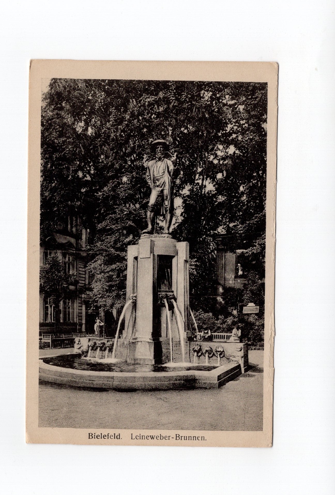 Ansichtskarte Bielefeld / Leineweber-Brunnen