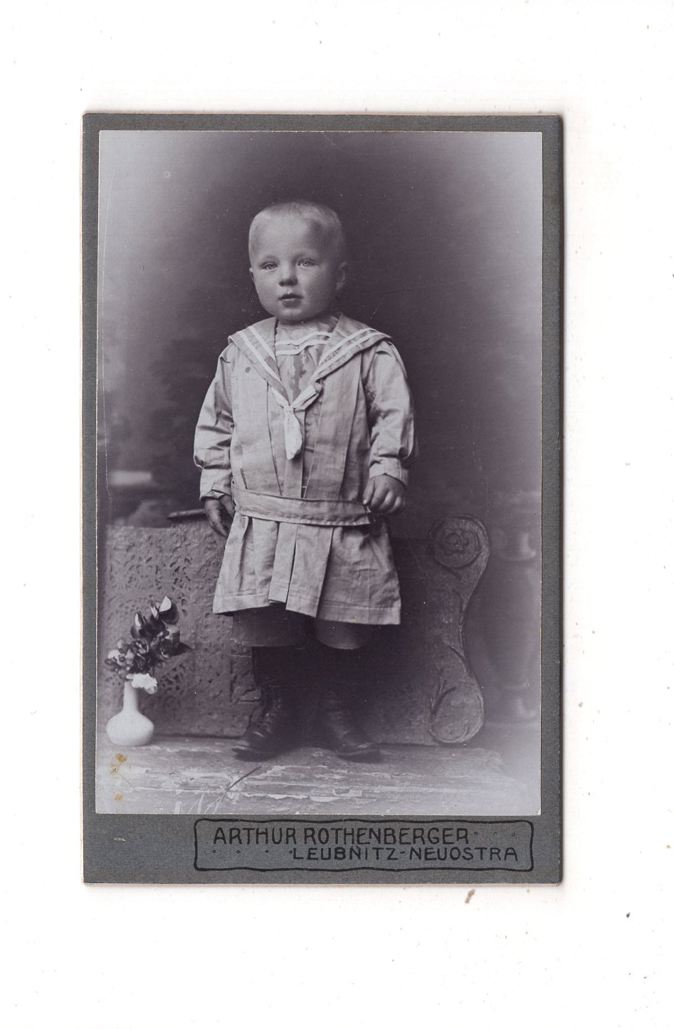 Fotografie Niedlicher kleiner Junge - Leubnitz-Neuostra 1900er / CDV M1-25