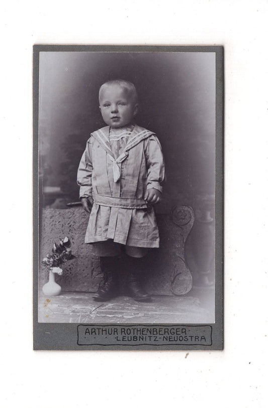 Fotografie Niedlicher kleiner Junge - Leubnitz-Neuostra 1900er / CDV M1-25