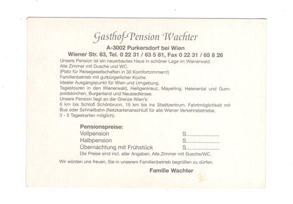 Ansichtskarte Gasthof-Pension Wachter / Purkersdorf bei Wien / Österreich