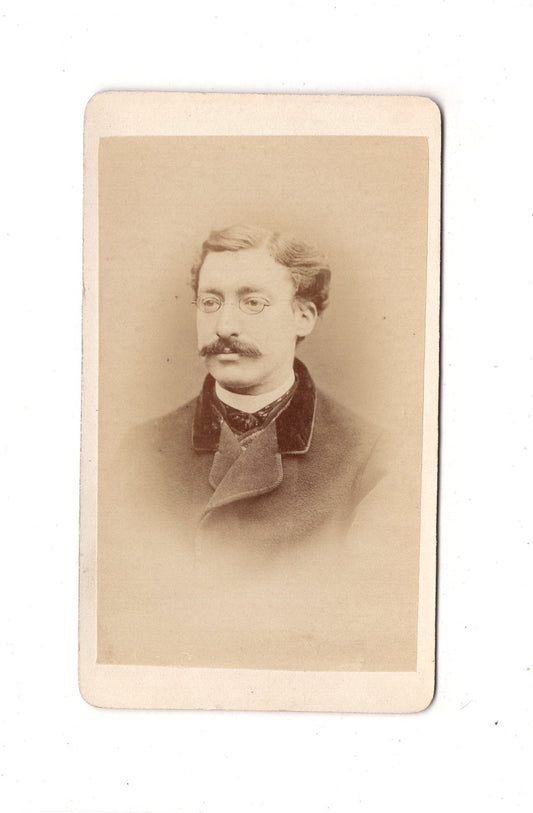 Fotografie Herrenportrait mit Widmung - München um 1870 / CDV C1-20