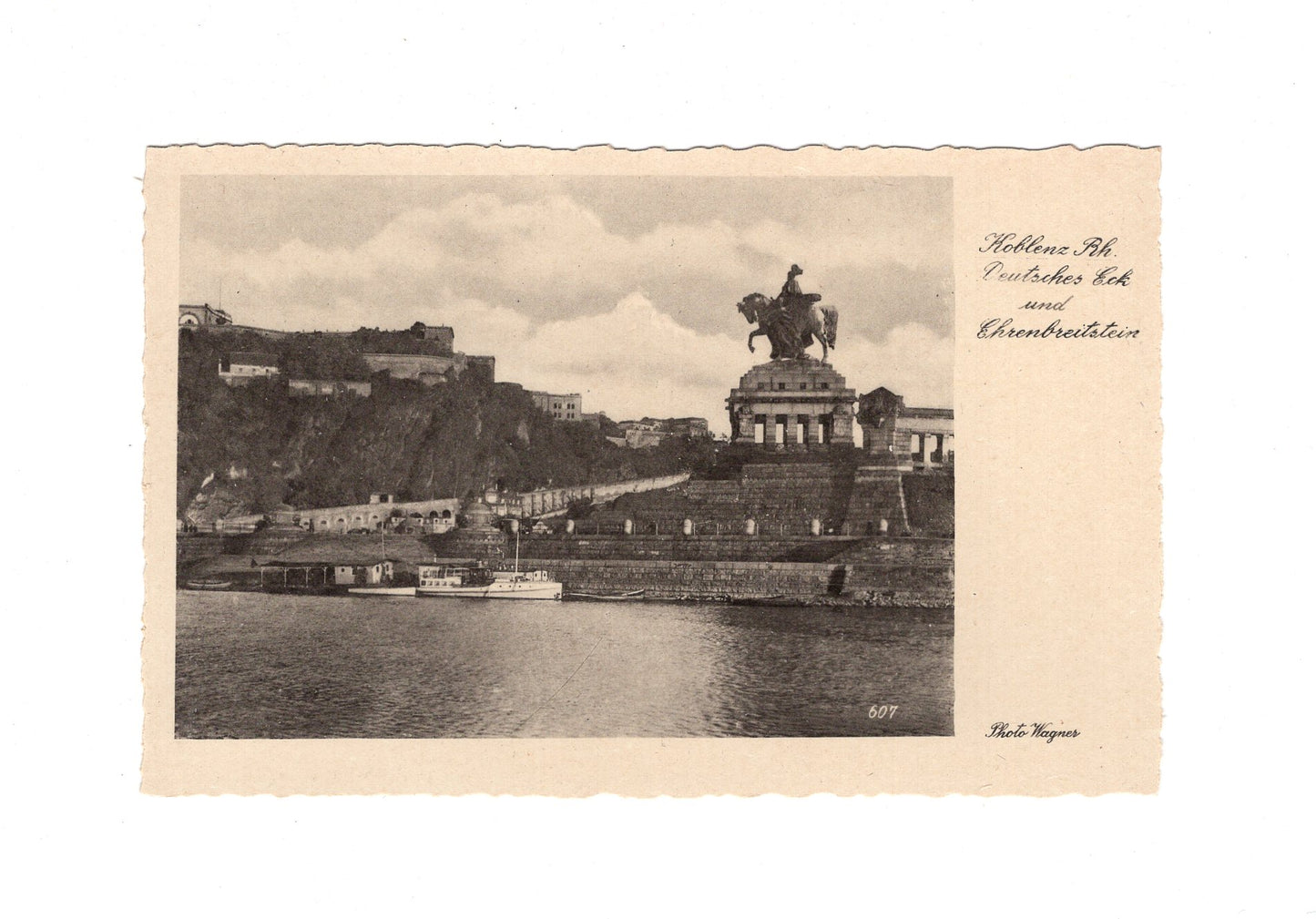 Ansichtskarte Koblenz am Rhein / Deutsches Eck und Ehrenbreitstein