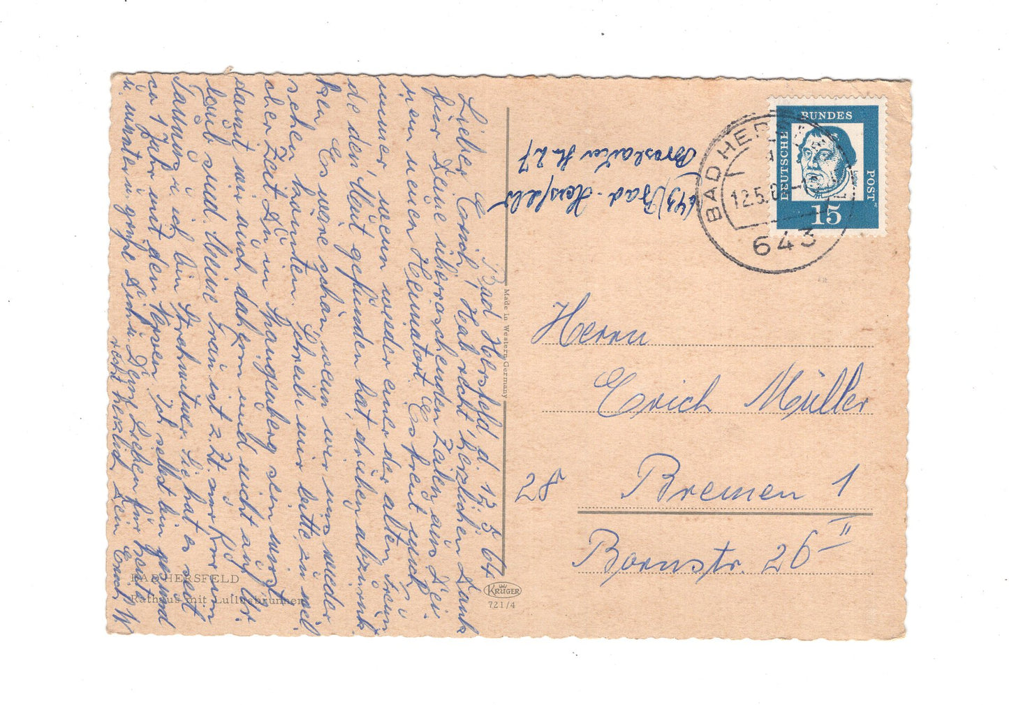 Ansichtskarte Bad Hersfeld / Rathaus mit Lullusbrunnen