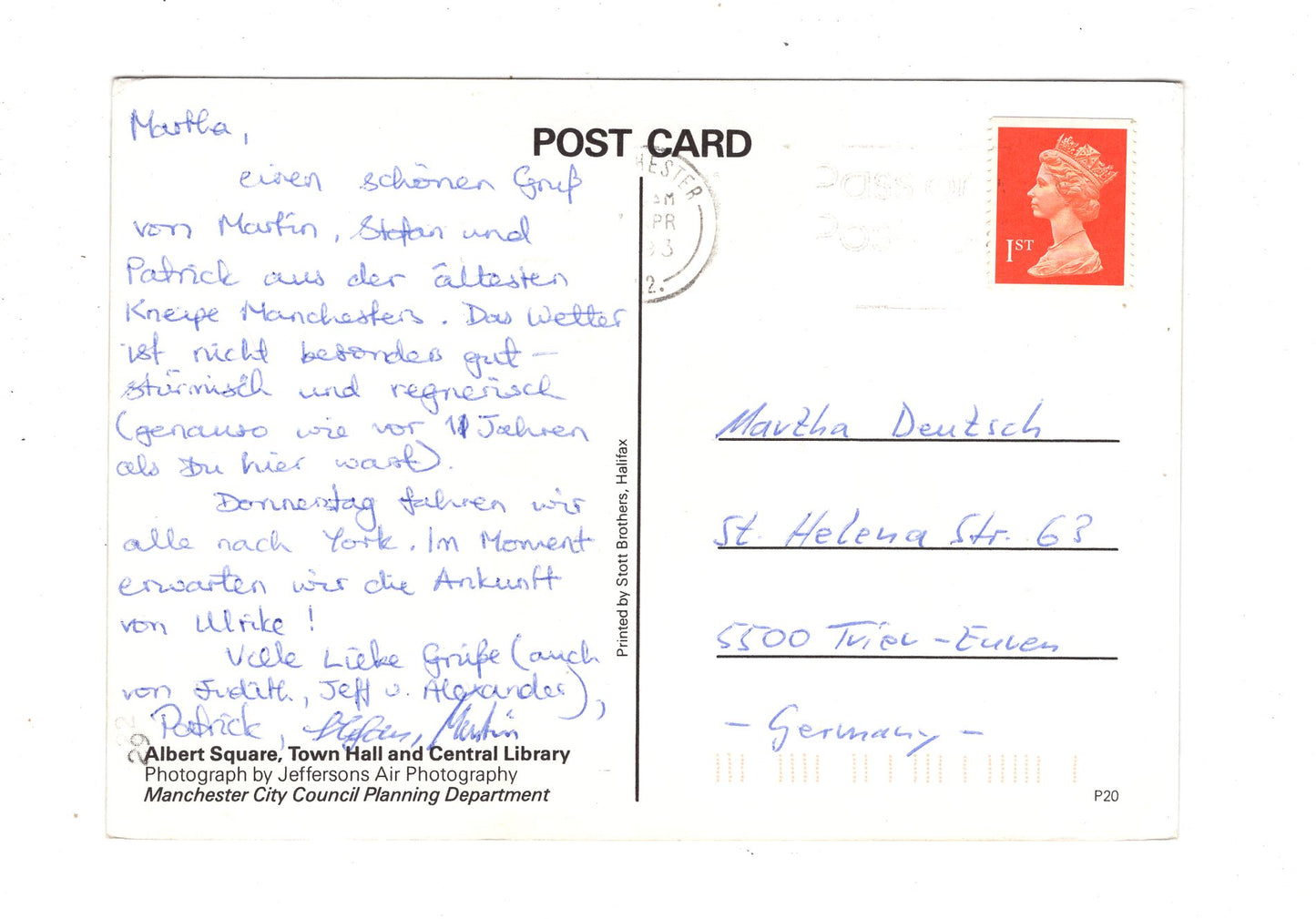 Ansichtskarte Manchester / England / M1-68