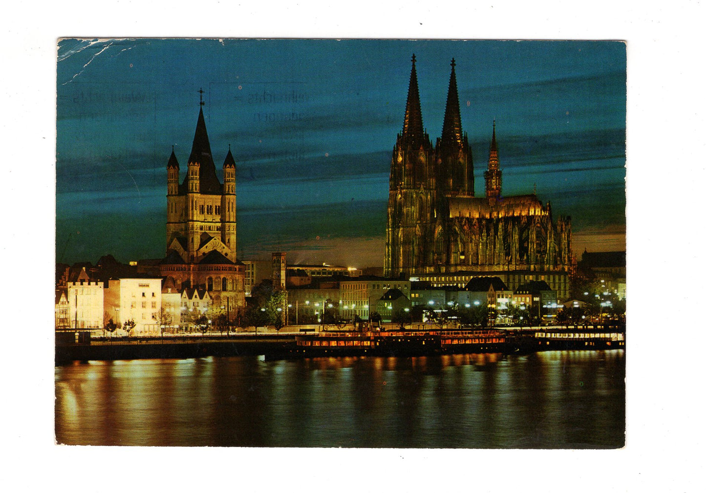 Ansichtskarte Köln am Rhein / Rheinufer mit Dom und St. Martin / G1-57