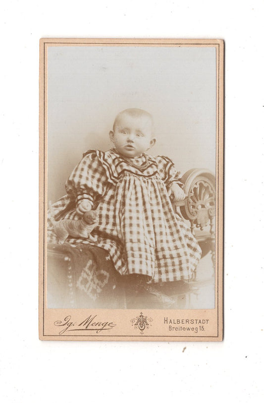 Fotografie Schönes Kinderbild / Baby - Halberstadt 1890er / CDV N1-08