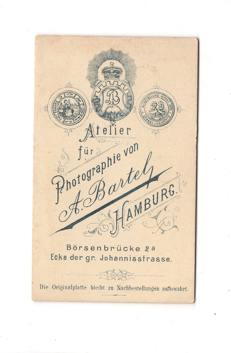 Fotografie Herrenportrait - Hamburg 1890er / CDV C1-20