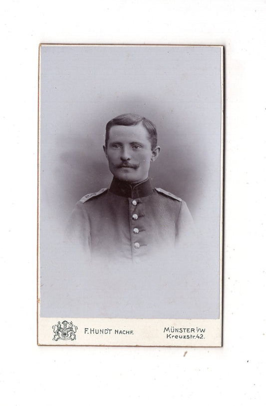 Fotografie Soldat - Münster in Westfalen um 1900 / CDV M1-05