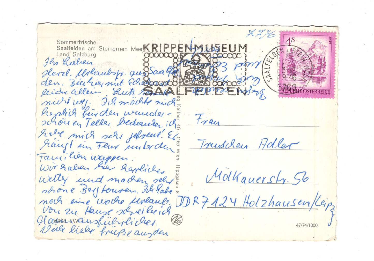 Ansichtskarte Saalfelden / Salzburger Land / Österreich