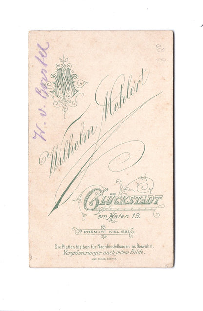 Fotografie Soldat / Soldatenportrait / W. von Borstel - Glückstadt 1890er