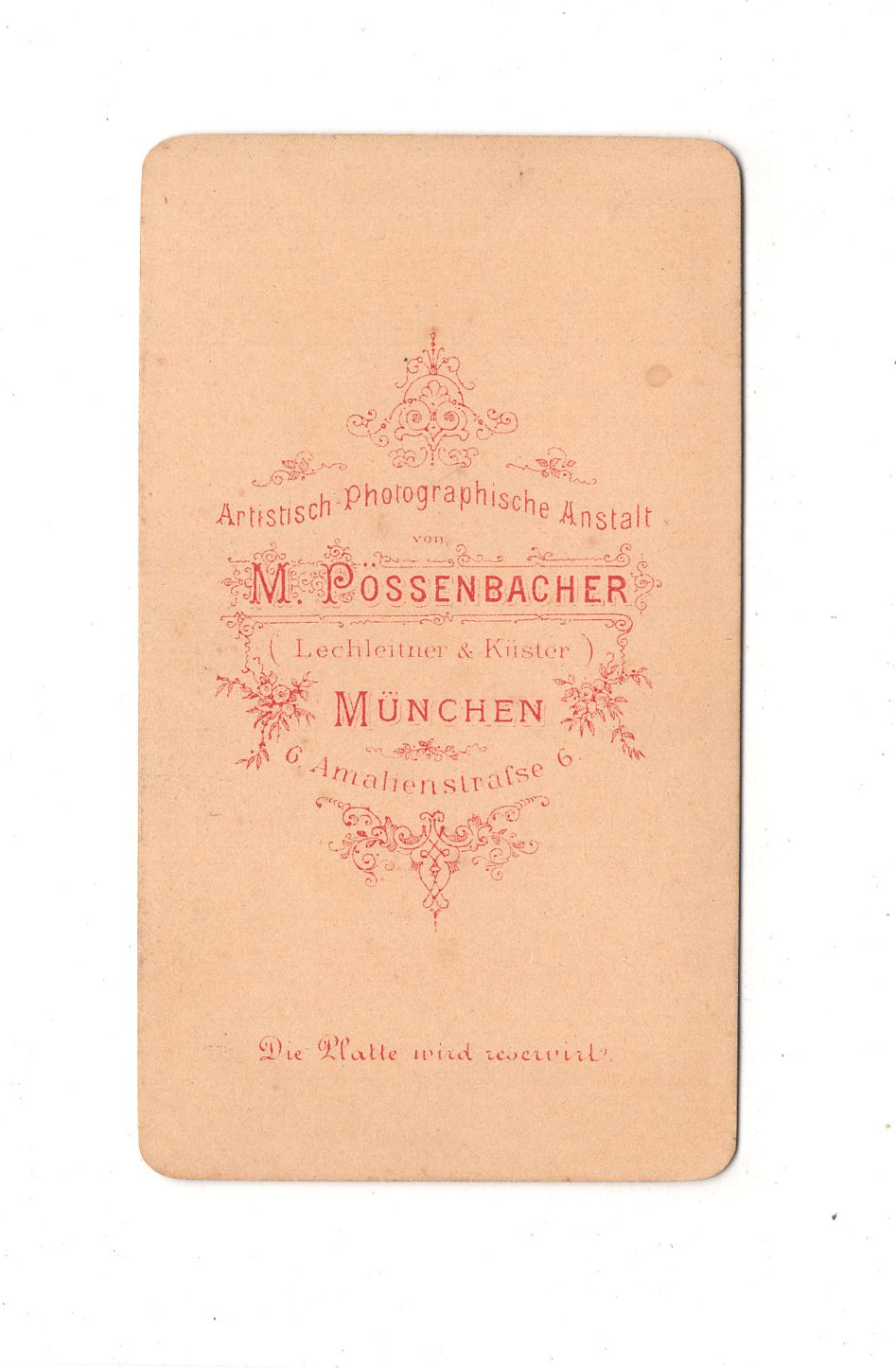 Fotografie Herrenportrait - München 1870er / CDV C1-20