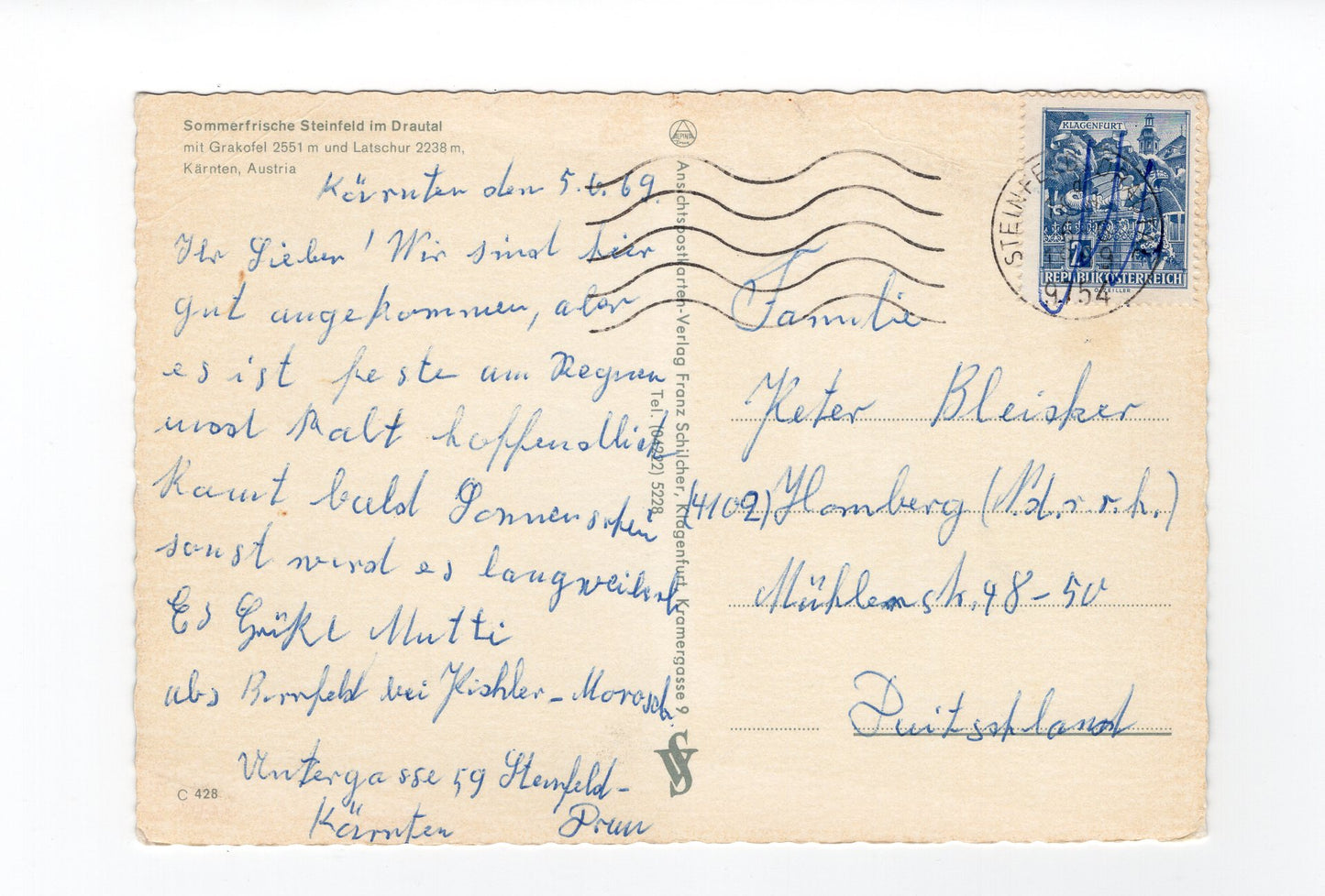 Ansichtskarte Steinfeld / Drautal / Kärnten / Österreich