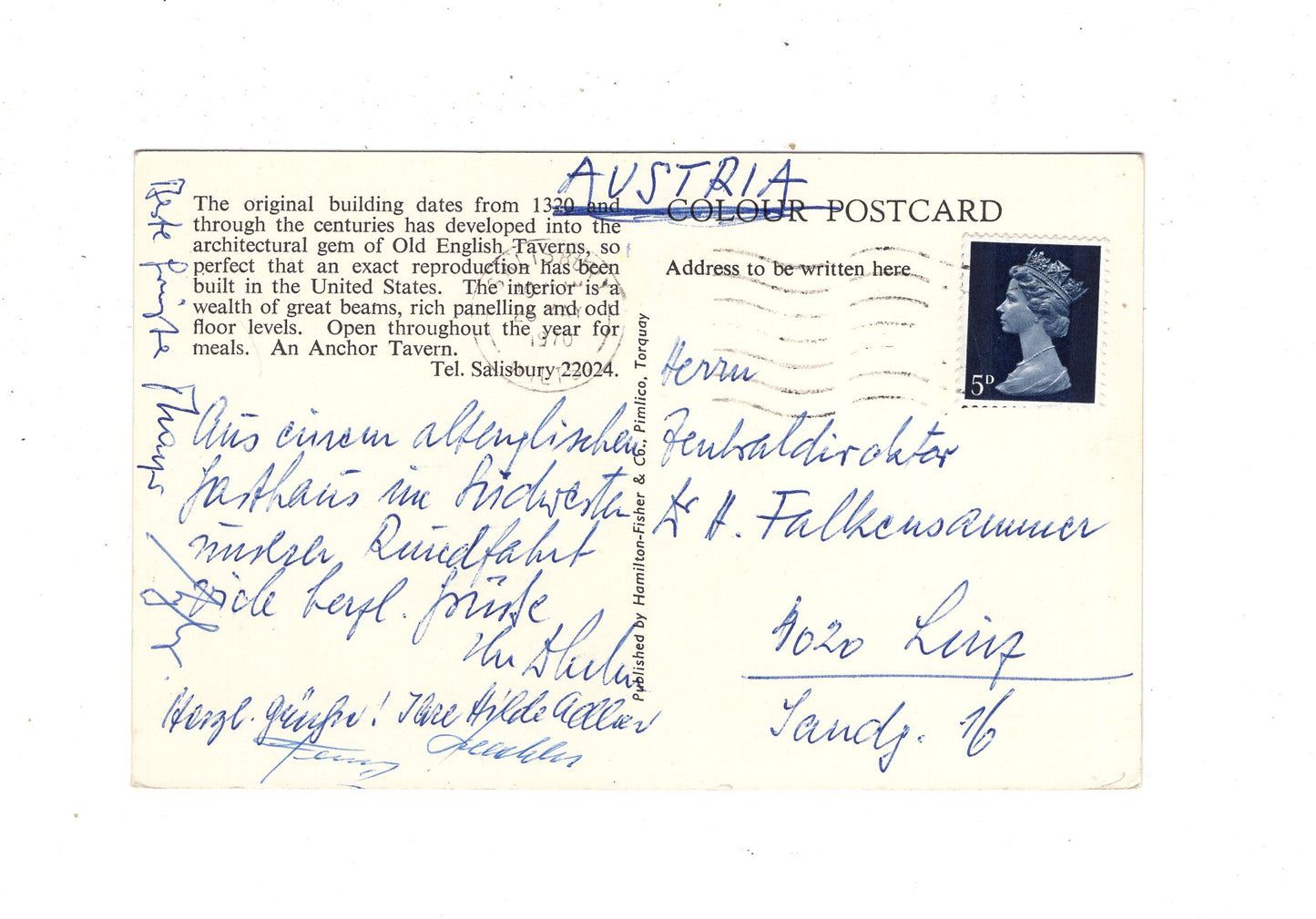 Ansichtskarte Salisbury / Haunch of Venison / England / M1-68