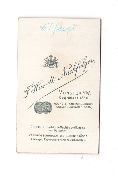 Fotografie Soldat - Münster in Westfalen um 1900 / CDV M1-05