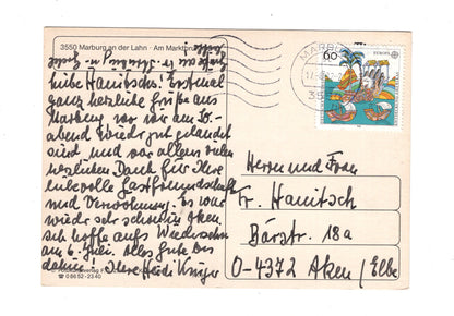 Ansichtskarte Marburg an der Lahn / Am Marktbrunnen