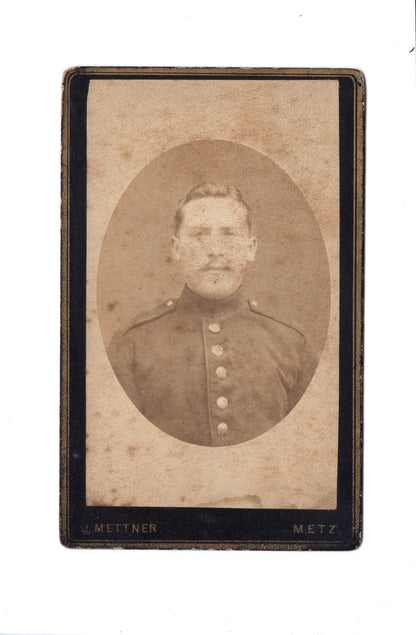 Fotografie Soldat / Soldatenportrait - Metz 1880er