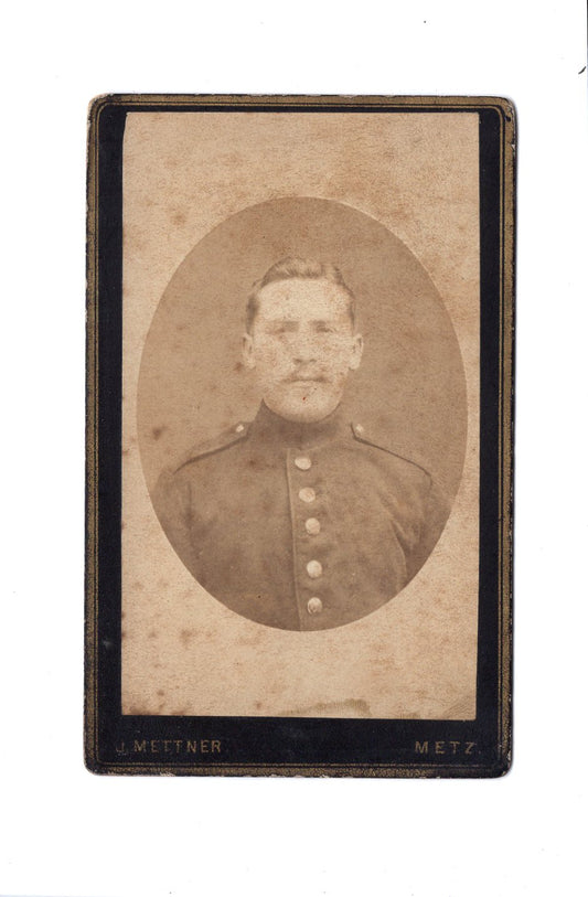 Fotografie Soldat / Soldatenportrait - Metz 1880er