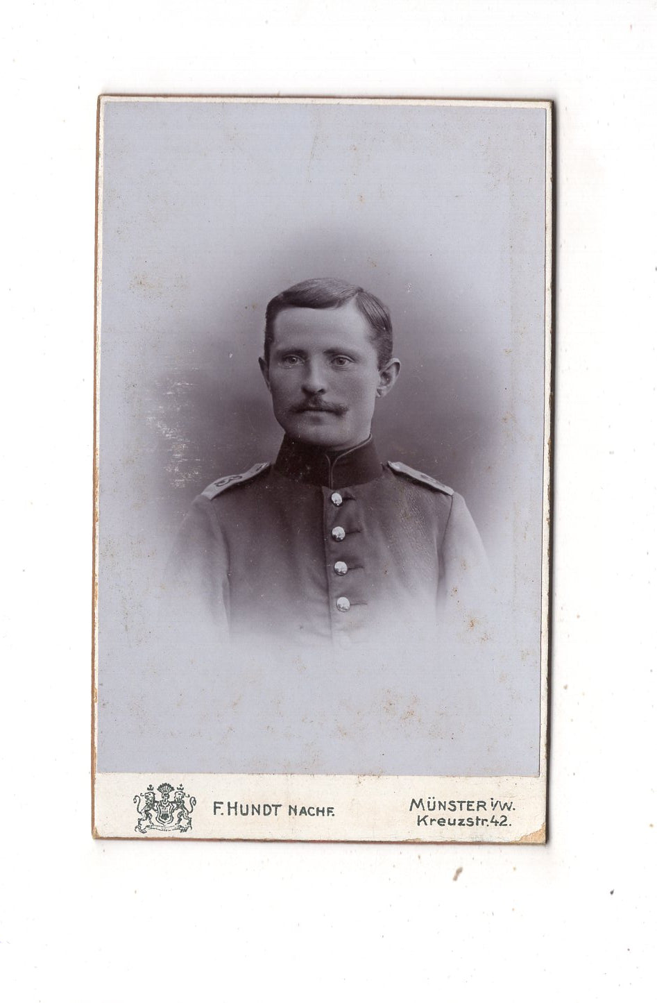 Fotografie Soldat - Münster in Westfalen um 1900 / CDV M1-05