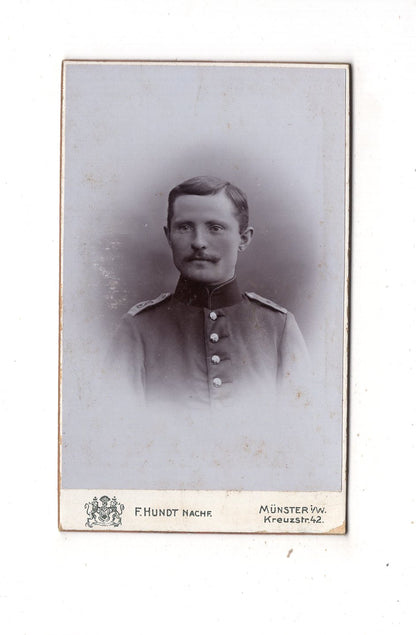 Fotografie Soldat - Münster in Westfalen um 1900 / CDV M1-05
