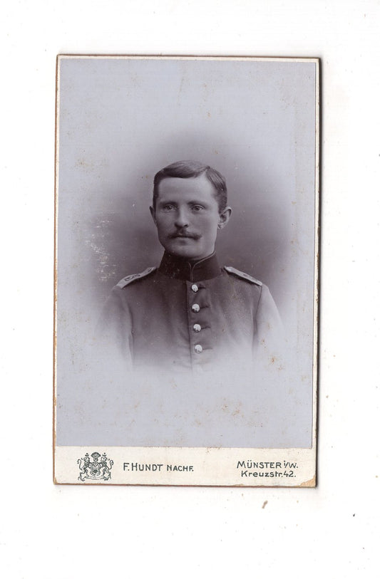 Fotografie Soldat - Münster in Westfalen um 1900 / CDV M1-05