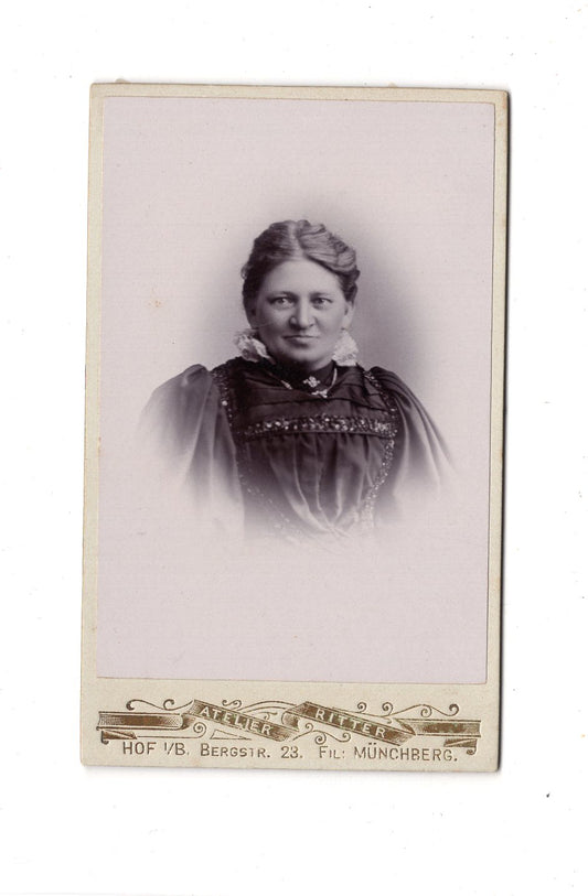 Fotografie Damenportrait - Hof & Münchberg 1890er / CDV C1-02