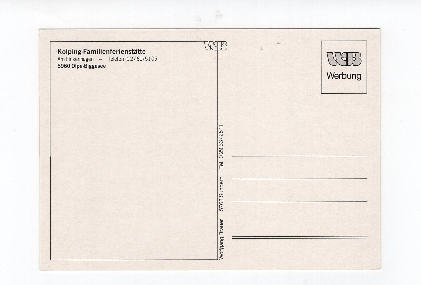 Ansichtskarte Olpe-Biggesee / Kolping-Familienferienstätte