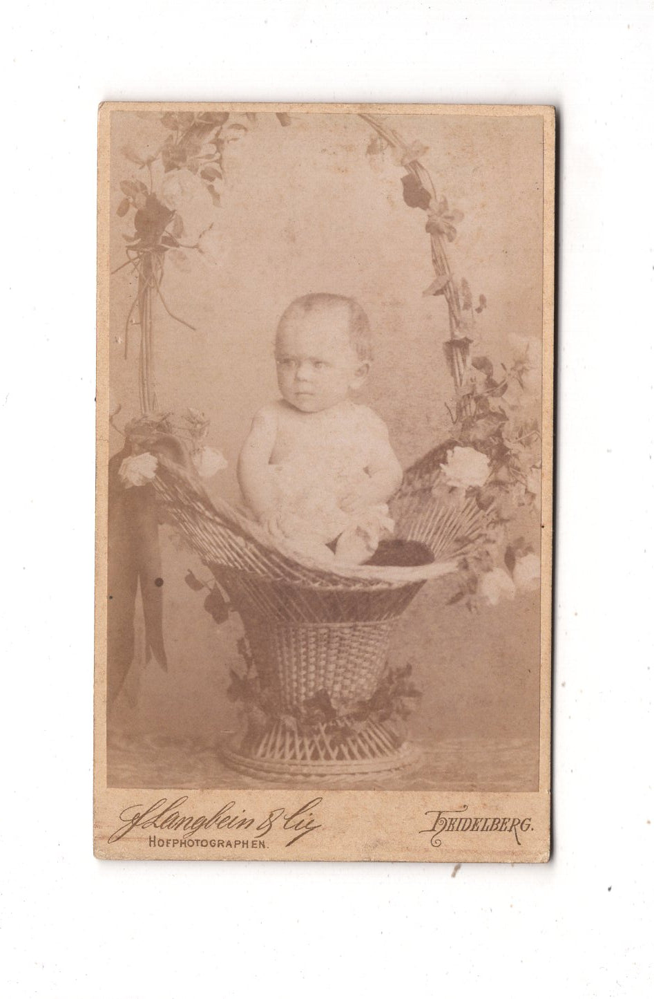 Fotografie Schönes Kinderbild / Baby - Heidelberg 1890er / CDV N1-08
