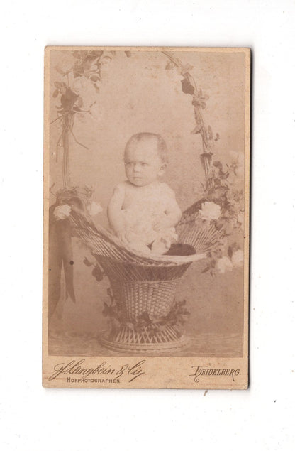 Fotografie Schönes Kinderbild / Baby - Heidelberg 1890er / CDV N1-08