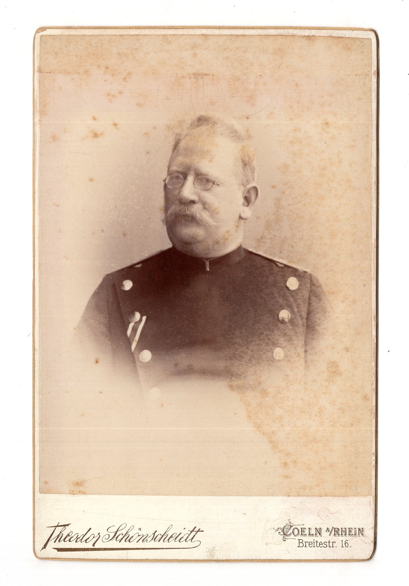 CAB Foto Soldatenportrait / Soldat - Köln am Rhein 1880er