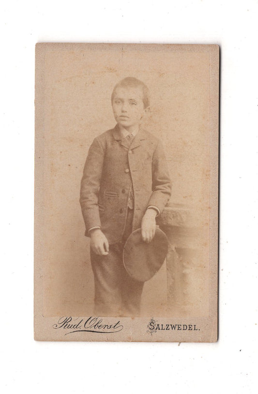 Fotografie Niedlicher kleiner Junge - Salzwedel 1880er / CDV M1-25