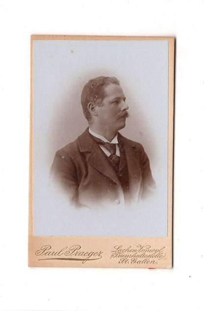 Fotografie Herrenportrait - Lachen Vonwyl 1890er / CDV C1-20