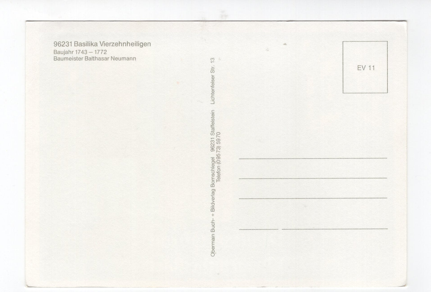 Ansichtskarte Wallfahrtskirche Vierzehnheiligen